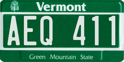 VT license plate AEQ411