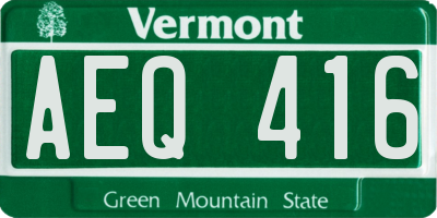 VT license plate AEQ416