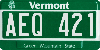 VT license plate AEQ421