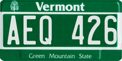 VT license plate AEQ426