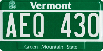 VT license plate AEQ430