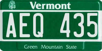 VT license plate AEQ435