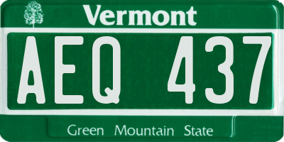 VT license plate AEQ437