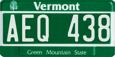 VT license plate AEQ438