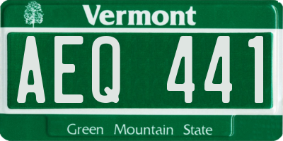 VT license plate AEQ441
