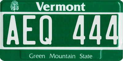 VT license plate AEQ444