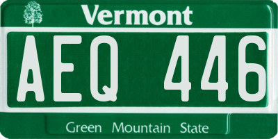 VT license plate AEQ446