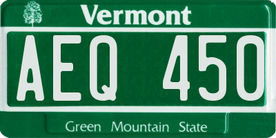 VT license plate AEQ450