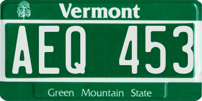 VT license plate AEQ453