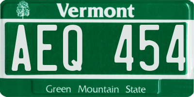 VT license plate AEQ454