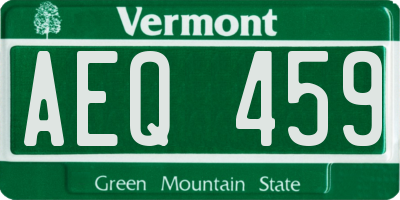VT license plate AEQ459