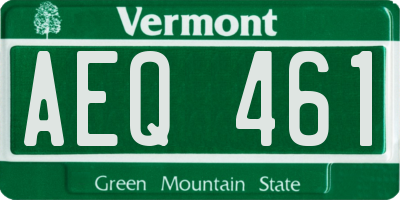 VT license plate AEQ461