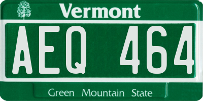 VT license plate AEQ464