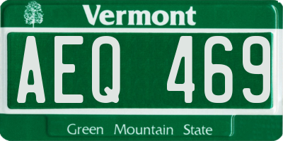 VT license plate AEQ469