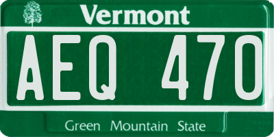 VT license plate AEQ470