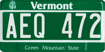 VT license plate AEQ472