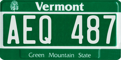 VT license plate AEQ487