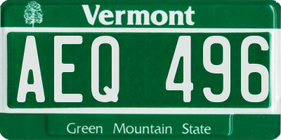 VT license plate AEQ496