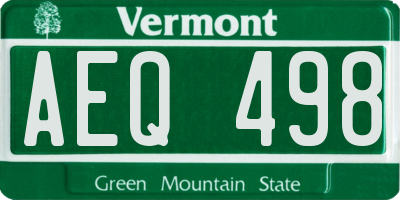 VT license plate AEQ498