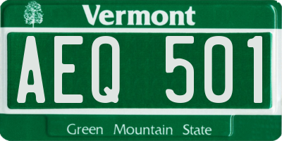 VT license plate AEQ501