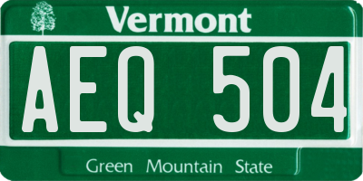 VT license plate AEQ504