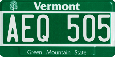 VT license plate AEQ505