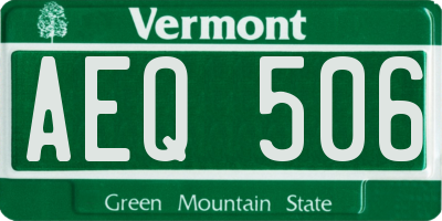 VT license plate AEQ506