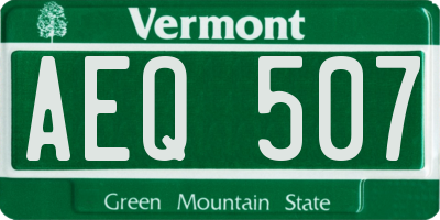 VT license plate AEQ507