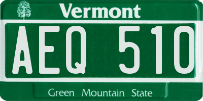 VT license plate AEQ510