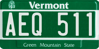 VT license plate AEQ511