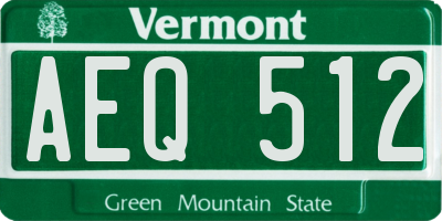 VT license plate AEQ512