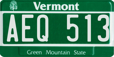 VT license plate AEQ513