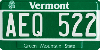 VT license plate AEQ522
