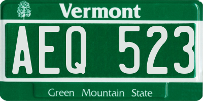 VT license plate AEQ523