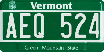 VT license plate AEQ524