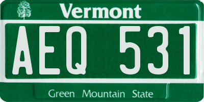 VT license plate AEQ531