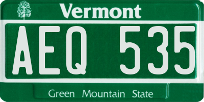 VT license plate AEQ535