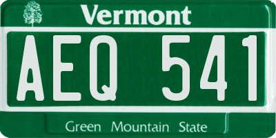 VT license plate AEQ541