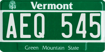 VT license plate AEQ545