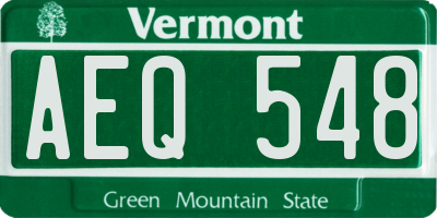 VT license plate AEQ548