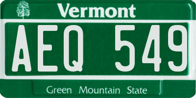 VT license plate AEQ549