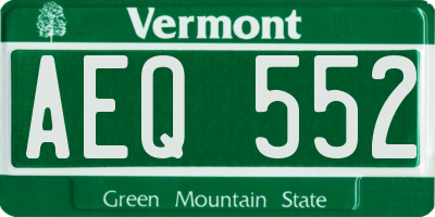 VT license plate AEQ552