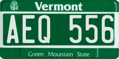 VT license plate AEQ556