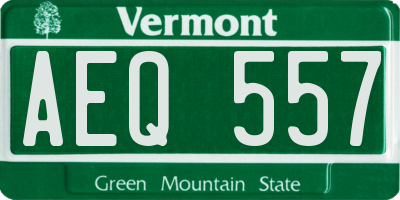 VT license plate AEQ557