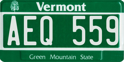 VT license plate AEQ559