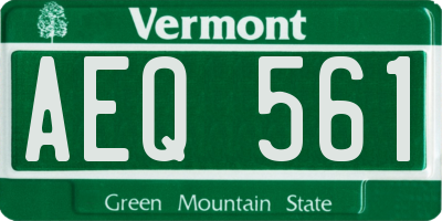 VT license plate AEQ561