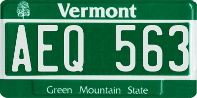 VT license plate AEQ563