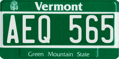 VT license plate AEQ565