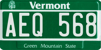 VT license plate AEQ568