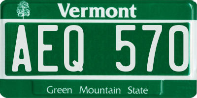 VT license plate AEQ570